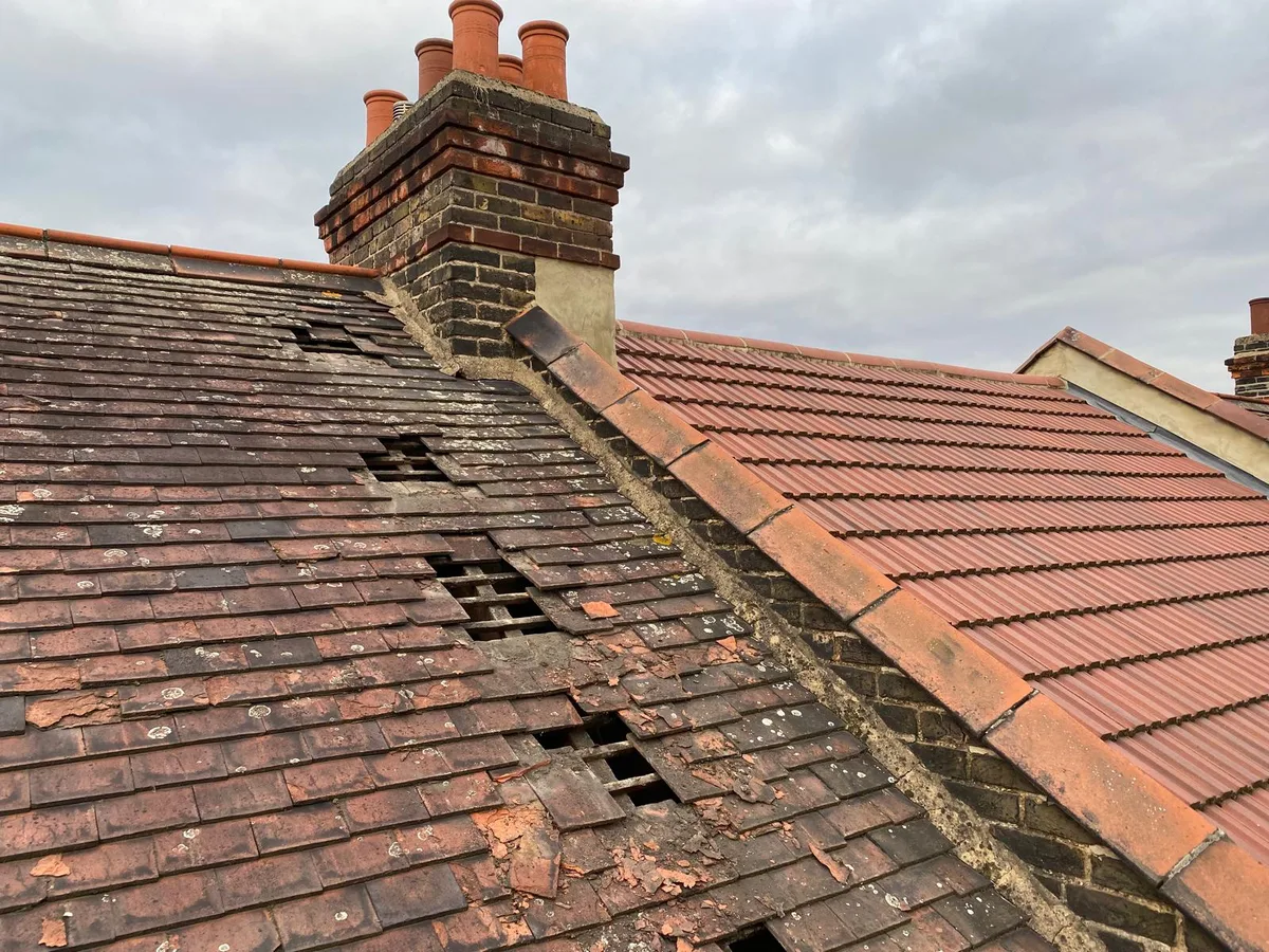 Chimney and roof works in progress