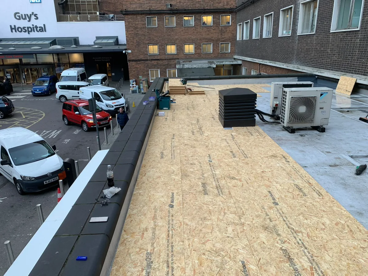 A commercial flat roof project