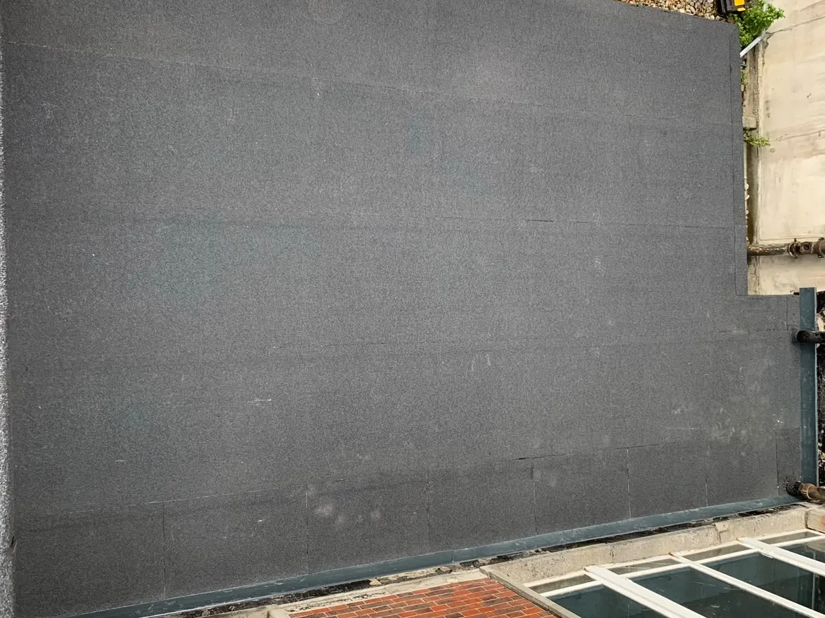 A completed flat roof